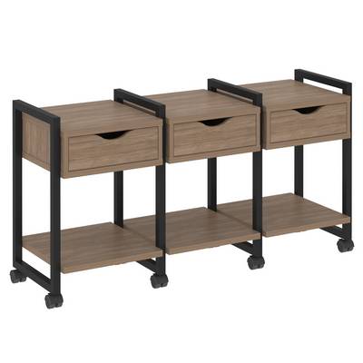 Loft VR.L-TN-4.K (Дуб аризона/Черный) Тумба на колесных опорах наборная