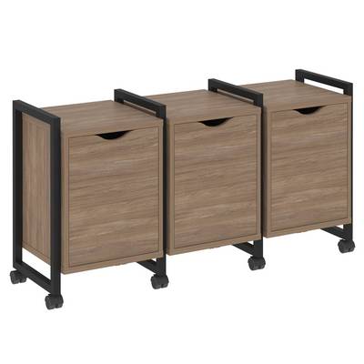 Loft VR.L-TN-5.K (Дуб аризона/Черный) Тумба на колесных опорах наборная