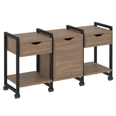 Loft VR.L-TN-6.K (Дуб аризона/Черный) Тумба на колесных опорах наборная