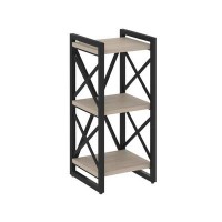 Loft VR.L-MST.O-3.4 (Дуб аттик/Черный) Стеллаж на регулируемых опорах - 3 полки