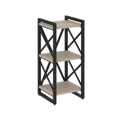 Loft VR.L-MST.O-3.4 (Дуб аттик/Черный) Стеллаж на регулируемых опорах - 3 полки