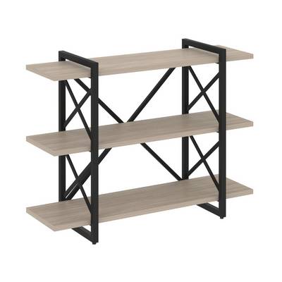 Loft VR.L-MST.O-3.8V (Дуб аттик/Черный) Стеллаж на регулируемых опорах - 3 полки