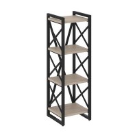 Loft VR.L-MST.O-4.4 (Дуб аттик/Черный) Стеллаж на регулируемых опорах - 4 полки