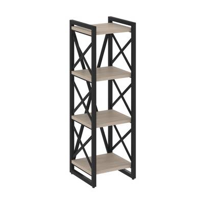 Loft VR.L-MST.O-4.4 (Дуб аттик/Черный) Стеллаж на регулируемых опорах - 4 полки