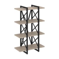 Loft VR.L-MST.O-4.4V (Дуб аттик/Черный) Стеллаж на регулируемых опорах - 4 полки