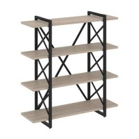 Loft VR.L-MST.O-4.8V (Дуб аттик/Черный) Стеллаж на регулируемых опорах - 4 полки