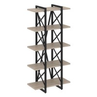 Loft VR.L-MST.O-5.4V (Дуб аттик/Черный) Стеллаж на регулируемых опорах - 5полок