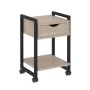 Loft VR.L-T1.K (Дуб аттик/Черный) Тумба на колесных опорах с ящиком и полкой