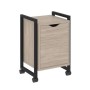 Loft VR.L-T2.K (Дуб аттик/Черный) Тумба на колесных опорах с распашным фасадом