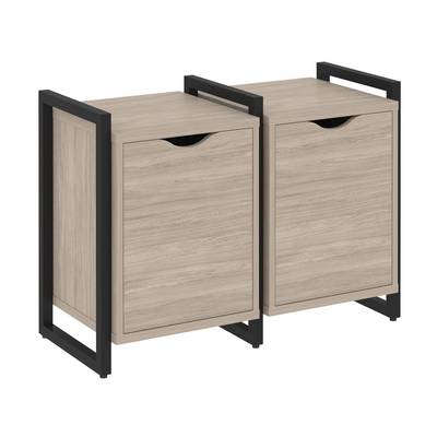 Loft VR.L-TN-2.O (Дуб аттик/Черный) Тумба на регулируемых опорах наборная
