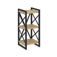 Loft VR.L-MST.O-3.4 (Тиквуд светлый/Черный) Стеллаж на регулируемых опорах - 3 полки