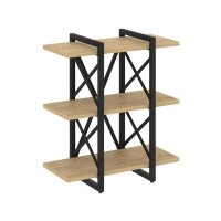 Loft VR.L-MST.O-3.4V (Тиквуд светлый/Черный) Стеллаж на регулируемых опорах - 3 полки