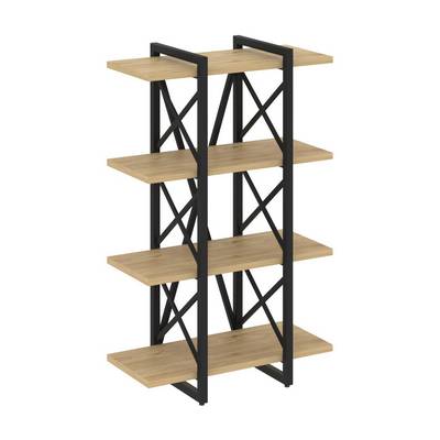 Loft VR.L-MST.O-4.4V (Тиквуд светлый/Черный) Стеллаж на регулируемых опорах - 4 полки