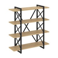 Loft VR.L-MST.O-4.8V (Тиквуд светлый/Черный) Стеллаж на регулируемых опорах - 4 полки