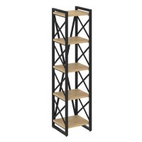 Loft VR.L-MST.O-5.4 (Тиквуд светлый/Черный) Стеллаж на регулируемых опорах - 5полок