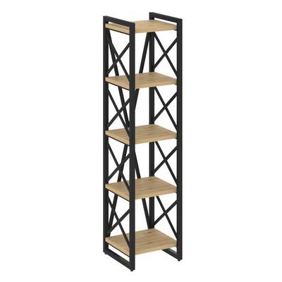 Loft VR.L-MST.O-5.4 (Тиквуд светлый/Черный) Стеллаж на регулируемых опорах - 5полок