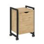 Loft VR.L-T2.K (Тиквуд светлый/Черный) Тумба на колесных опорах с распашным фасадом