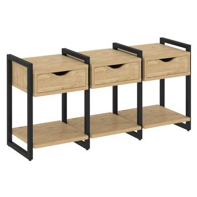 Loft VR.L-TN-4.O (Тиквуд светлый/Черный) Тумба на регулируемых опорах наборная