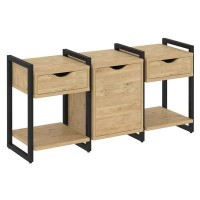 Loft VR.L-TN-6.O (Тиквуд светлый/Черный) Тумба на регулируемых опорах наборная