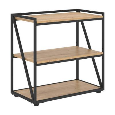 Loftis LMLC 80 (Дуб бофорд/Черный) Стеллаж широкий, низкий