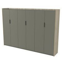 Магнетик 15ШТС.1811 (Okwood/Terra) Шкаф высокий, комбинированный, трехсоставный