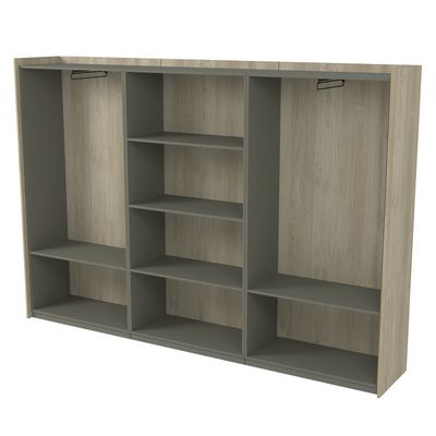 Магнетик 15ШТС.1811 (Okwood/Terra) Шкаф высокий, комбинированный, трехсоставный