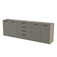 Магнетик 15ТТС-ШД.804 (Okwood/Terra) Тумба трехсоставная, с ящиками