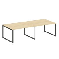 Metal System Quattro 4x4 40БО.ПРГ-2.3 (Акация лорка/Антрацит) Переговорный стол, 2 столешницы на О-образном м/к