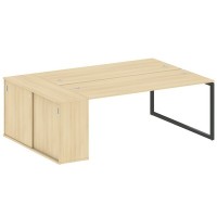 Metal System Quattro 4x4 40БО.РС-СШК-1.5 (Акация лорка/Антрацит) Рабочая станция на О-образном м/к с опорным шкафом-купе