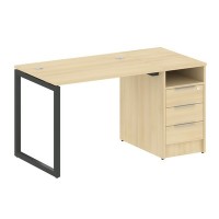 Metal System Quattro 4x4 40БО.РС-СТП -1.1 (Акация лорка/Антрацит) Рабочая станция на О-образном м/к с опорной тумбой