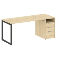 Metal System Quattro 4x4 40БО.РС-СТП -1.3 (Акация лорка/Антрацит) Рабочая станция на О-образном м/к с опорной тумбой