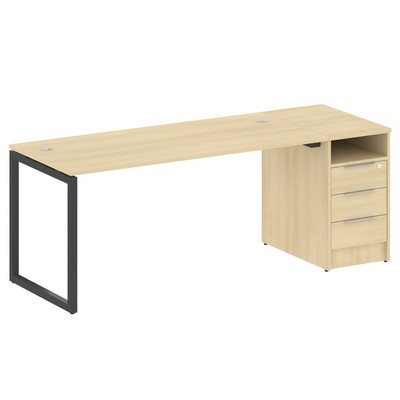 Metal System Quattro 4x4 40БО.РС-СТП -1.4 (Акация лорка/Антрацит) Рабочая станция на О-образном м/к с опорной тумбой