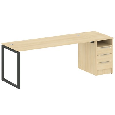 Metal System Quattro 4x4 40БО.РС-СТП -1.5 (Акация лорка/Антрацит) Рабочая станция на О-образном м/к с опорной тумбой