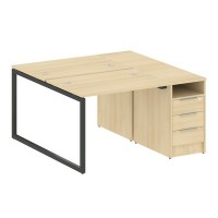 Metal System Quattro 4x4 40БО.РС-СТП-2.1 (Акация лорка/Антрацит) Рабочая станция на О-образном м/к с опорной тумбой