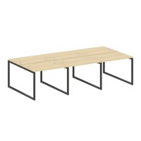 Metal System Quattro 4x4 40БО.СМ-6.1 (Акация лорка/Антрацит) Рабочая станция на 6 раб.мест на О-образном м/к