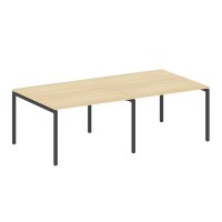 Metal System Quattro 4x4 40БП.ПРГ-2.2 (Акация лорка/Антрацит) Переговорный стол, 2 столешницы на П-образном м/к