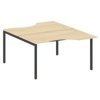 Metal System Quattro 4x4 40БП.РАС-СА-2.2 (Акация лорка/Антрацит) Рабочая станция криволинейная на П-образном м/к