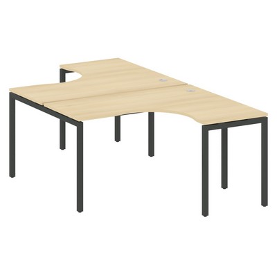 Metal System Quattro 4x4 40БП.РАС-СА-2.3 (Акация лорка/Антрацит) Рабочая станция криволинейная на П-образном м/к