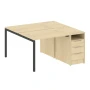 40БП.РС-СТП-2.1 (Акация лорка/Черный) Рабочая станция на П-образном м/к с опорной тумбой