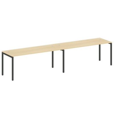 Metal System Quattro 4x4 40БП.СМ-2.5 (Акация лорка/Антрацит) Рабочая станция на 2 раб.места на П-образном м/к