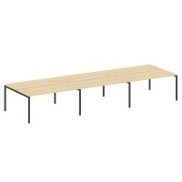 Metal System Quattro 4x4 40БП.СМ-6.4 (Акация лорка/Антрацит) Рабочая станция на 6 раб.мест на П-образном м/к