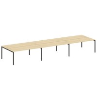 Metal System Quattro 4x4 40БП.СМ-6.5 (Акация лорка/Антрацит) Рабочая станция на 6 раб.мест на П-образном м/к