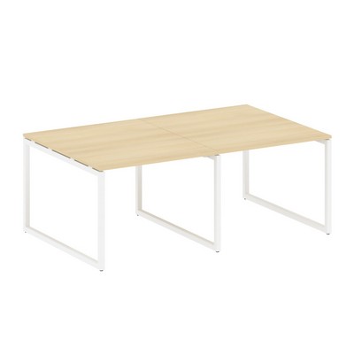 Metal System Quattro 4x4 40БО.ПРГ-2.1 (Акация лорка/Белый) Переговорный стол, 2 столешницы на О-образном м/к