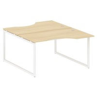 Metal System Quattro 4x4 40БО.РАС-СА-2.2 (Акация лорка/Белый) Рабочая станция криволинейная на О-образном м/к