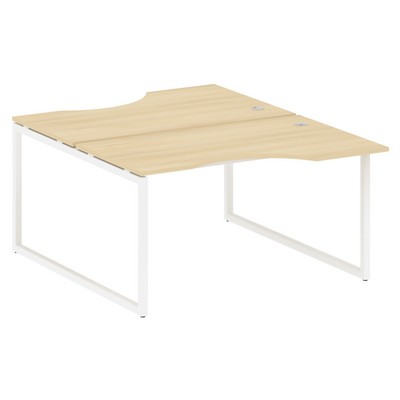 Metal System Quattro 4x4 40БО.РАС-СА-2.2 (Акация лорка/Белый) Рабочая станция криволинейная на О-образном м/к