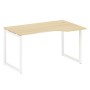 Metal System Quattro 4x4 40БО.СА-2 Пр (Акация лорка/Белый) Стол криволинейный правый на О-образном м/к