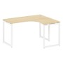 Metal System Quattro 4x4 40БО.СА-3 Пр (Акация лорка/Белый) Стол криволинейный правый на О-образном м/к