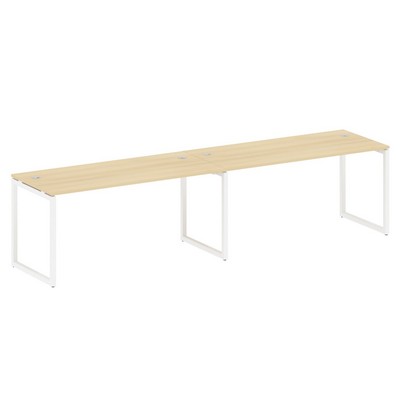 Metal System Quattro 4x4 40БО.СМ-2.4 (Акация лорка/Белый) Рабочая станция на 2 раб.места на О-образном м/к