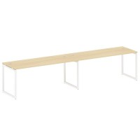 Metal System Quattro 4x4 40БО.СМ-2.5 (Акация лорка/Белый) Рабочая станция на 2 раб.места на О-образном м/к