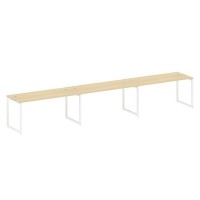 Metal System Quattro 4x4 40БО.СМ-3.4 (Акация лорка/Белый) Рабочая станция на 3 раб.места на О-образном м/к